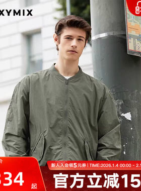 xexymix杰克茜男后领标梭织夹克外套经典休闲运动棒球XMK1JL1101