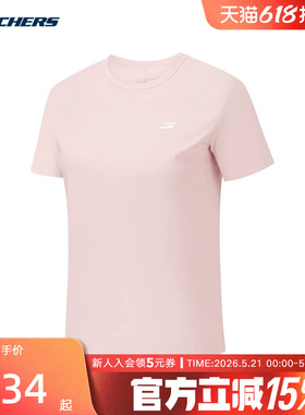 Skechers斯凯奇2026夏季女士运动短袖圆领透气休闲T恤衫 P326W061