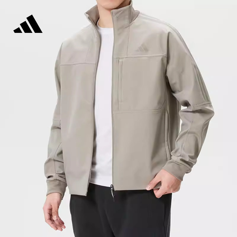 adidas阿迪达斯2026春男梭织夹克运动跑步训练防风立领外套KR2533