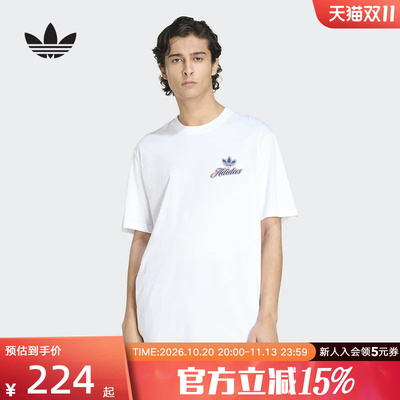 adidas阿迪达斯三叶草GFX 校队宽松圆领T恤2026夏男短袖 KE2248