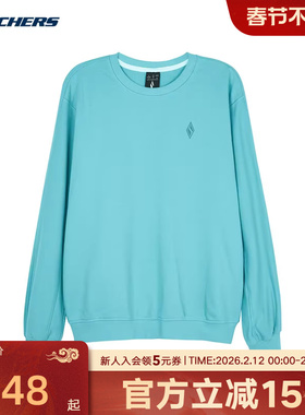 Skechers斯凯奇卫衣男款舒适休闲运动针织套头衫 L124M034/00Y0