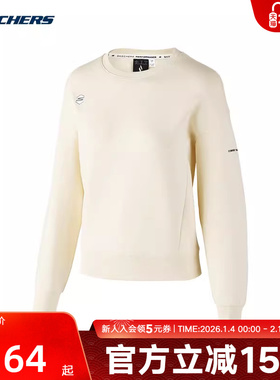 Skechers斯凯奇PERFORMANCE女白色休闲针织套头卫衣P124W004/02SB