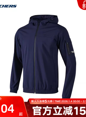 Skechers斯凯奇春季男子休闲运动风耐磨夹克时尚梭织外套P124M001