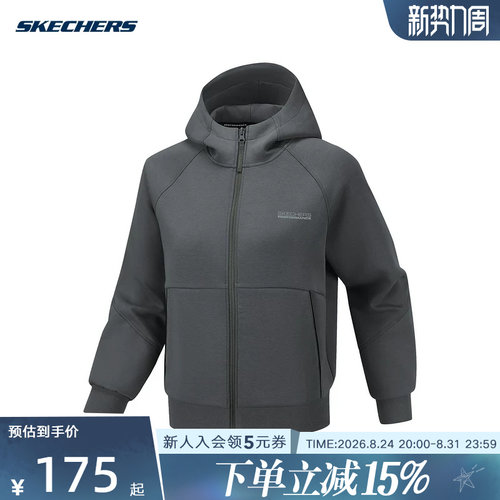 Skechers斯凯奇26春女防风保暖运动连帽梭织外套 P126W004/013P