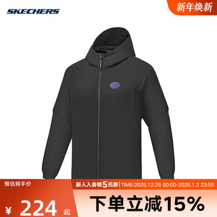 0018 L225M082 Skechers斯凯奇夏新款 男舒适透气百搭休闲运动外套