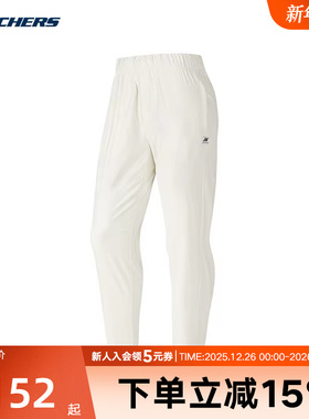 Skechers斯凯奇秋女梭织长裤舒适透气休闲运动 P324W029/048X