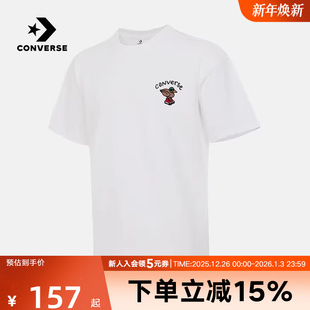 T恤舒适宽松上衣MCJ642 男卡通休闲短袖 001 新款 Converse匡威夏季