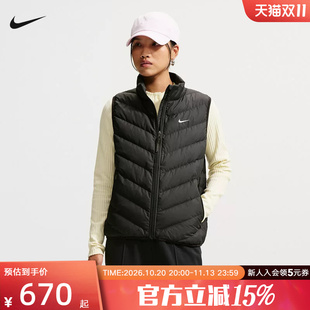 NIKE耐克女子羽绒背心休闲运动马甲轻便保暖冬季新款 IF5888-010