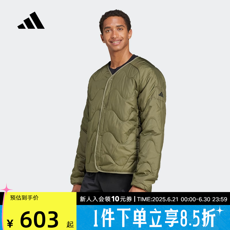 adidas阿迪达斯2025春季新款男子短款棉服保暖运动休闲宽松