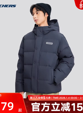 Skechers斯凯奇秋冬男女款轻盈保暖梭织羽绒服外套 L324U154/026R