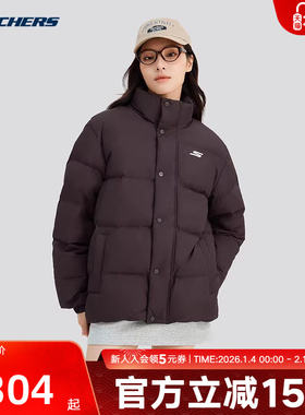 Skechers斯凯奇冬季男女款短款立领保暖舒适羽绒服 P423U038/04AV