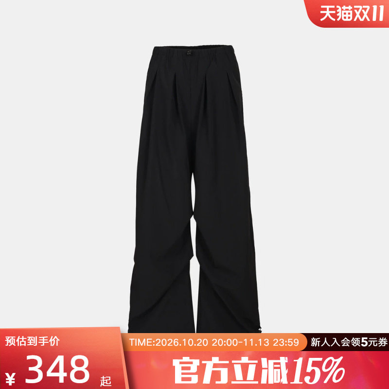 adidas阿迪达斯阔腿裤2026秋女休闲宽松梭织运动裤长裤 KU7997