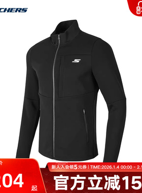 Skechers斯凯奇秋季男子休闲运动跑步健身针织外套 P323M023/0018