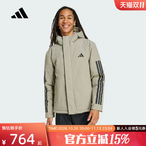 adidas阿迪达斯秋新款运动休闲保暖上衣夹克外套男短棉服 JY8305