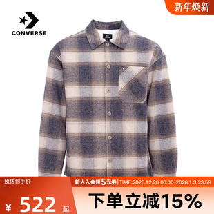Converse匡威25冬男女休闲运动外套格子百搭翻领上衣 W2Y UCJ112
