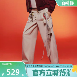 2026春女牛仔长裤 宽松运动裤 KT3138 阿迪达斯三叶草新年款 贺聪同款