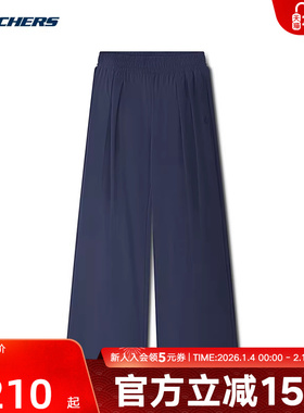 斯凯奇26年女休闲裤宽松运动裤潮流卫裤时尚百搭复古舒适L225W239