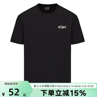 Pony波尼男女新款索罗娜凉感运动短袖舒适休闲水洗T恤252U2AT01BK