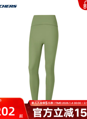 Skechers斯凯奇冬季新款女九分裤运动训练紧身长裤 P324W056/01CL