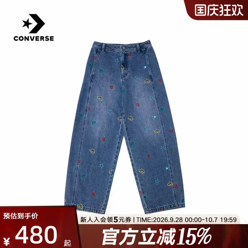 匡威CONVERSE X MATSUI联名冬季多彩满绣女款牛仔长裤 WCK255-UHA