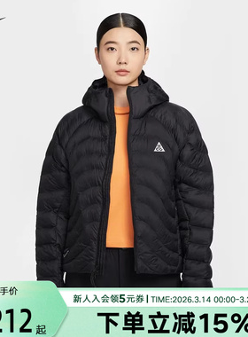 耐克ACG棉服女冬季户外宽松面包服黑色连帽P棉夹克外套HM9964-010