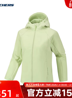 Skechers斯凯奇女士秋冬休闲时尚舒适梭织连帽外套 P126W001/0420