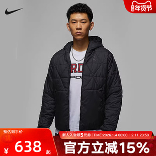 Jordan耐克男防泼水篮球夹克冬季新款保暖轻薄中层棉服FZ3163-010