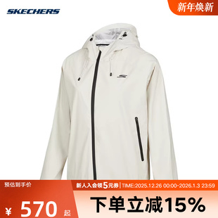 001J P324W081 Skechers斯凯奇外套女冬梭织长袖 连帽运动保暖上衣