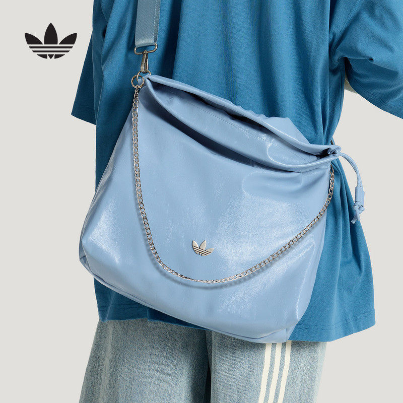 adidas阿迪达斯三叶草街头风休闲革面单肩包26夏男女斜挎包K