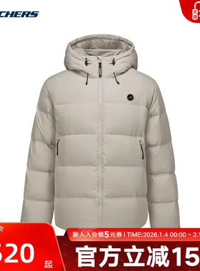 斯凯奇男士外套冬新款防风保暖梭织短款羽绒服P425M086/021B