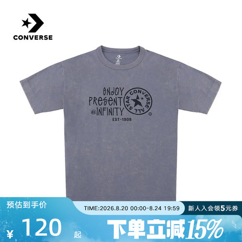 Converse匡威26夏情侣款运动休闲圆领宽松时尚短袖T恤 UCJ755-G6M