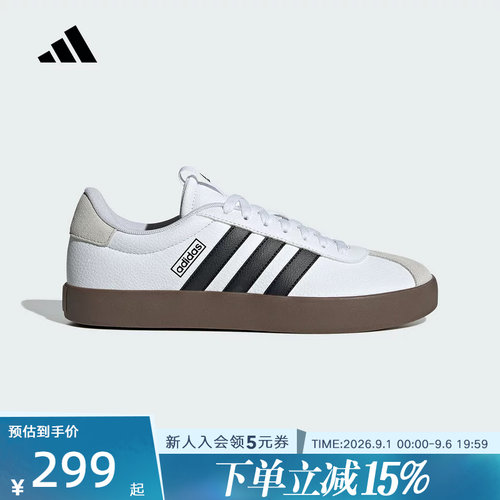 adidas阿迪达斯新款T头鞋板鞋男 VL COURT 3.0 德训小白鞋 ID6285
