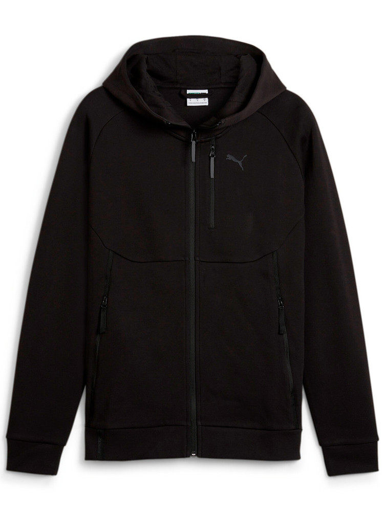 PUMA 재킷 남자 봄 2024 새로운 단색 작은 라벨 지퍼 후드 스포츠 재킷 626143-01