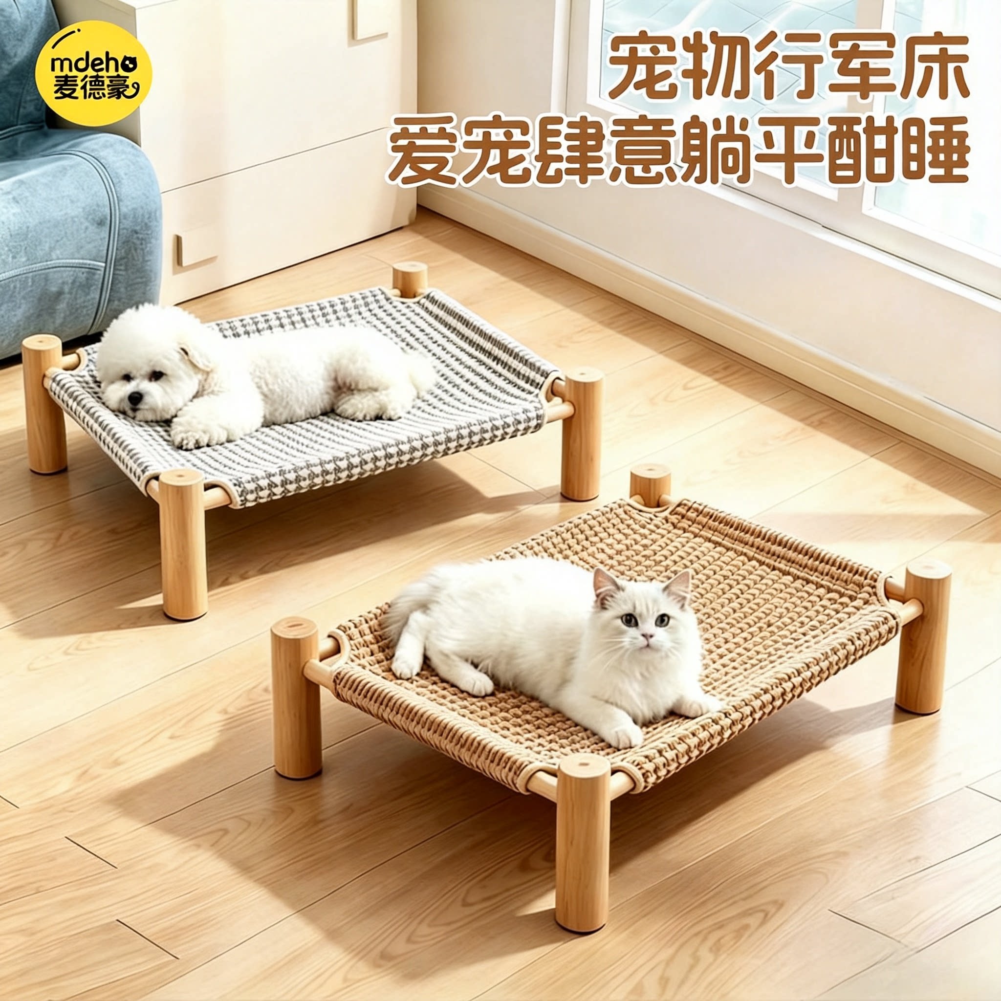 猫窝四季通用离地防潮猫床宠物冬季可拆洗耐撕咬猫咪行军床猫吊床图片