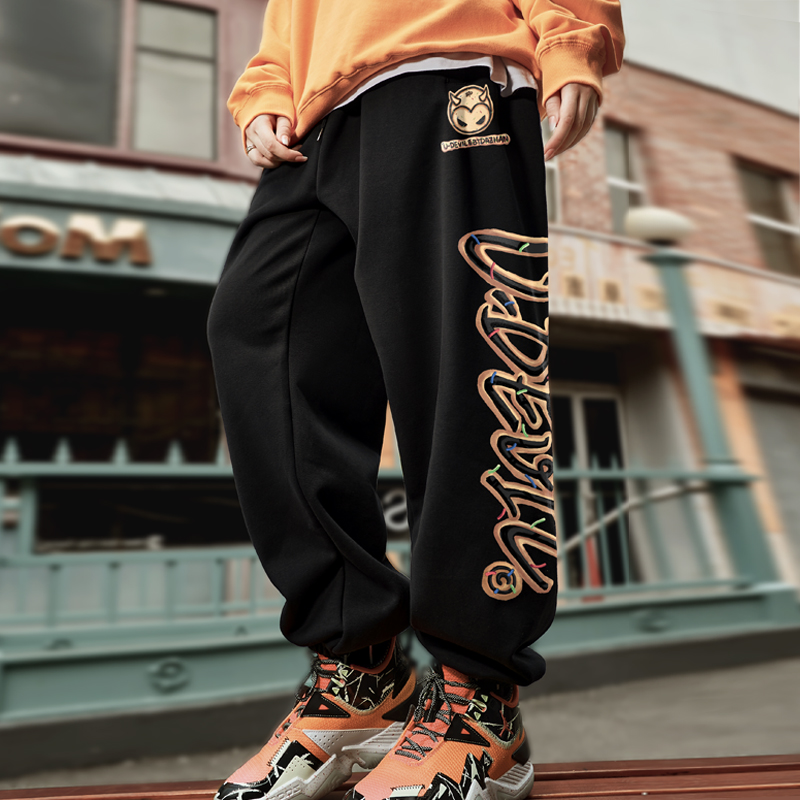 裤子男款vibe风美式复古饼干小怪兽联名款休闲裤春秋新款运动卫裤