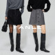 FANLE STUDIOS秋冬天丝羊毛抗皱单排扣设计牛筋高腰a字短裙半身裙