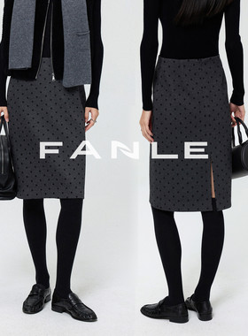 FANLE STUDIOS【重磅推荐】定制波点羊毛加厚保暖高腰中裙半身裙