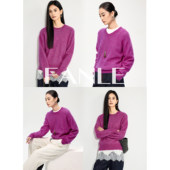 FANLE STUDIOS新年轻奢定染super级马海毛羊毛不扎保暖V 圆领毛衣