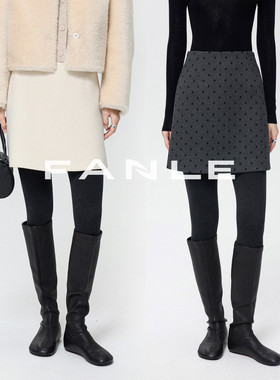 FANLE STUDIOS【口碑版型】遮胯显瘦羊毛加厚a字高腰短裙半身裙女