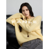 FANLE 圆领毛衣 进口super马海毛不扎保暖抗起球V STUDIOS 升级