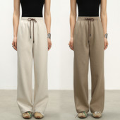 FANLE 卫裤 STUDIOS早春定染竖条纹撞色抽绳休闲运动裤 直筒阔腿裤