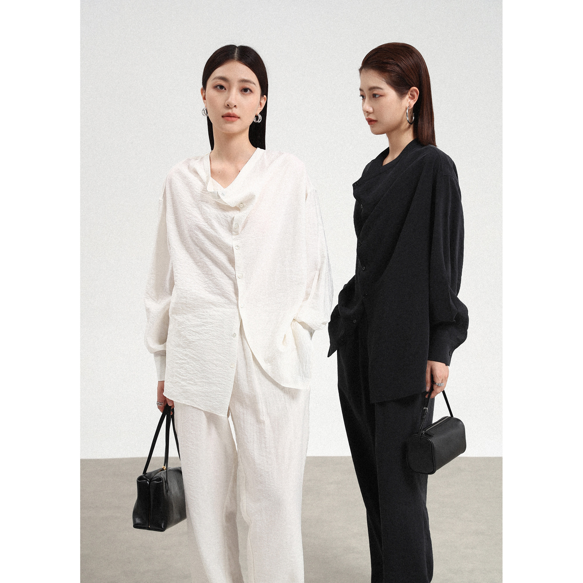 真丝衬衫FANLESTUDIOS荡领宽松