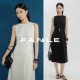 FANLE 连衣裙 修身 STUDIOS进口醋酸轻薄收腰捏褶设计感无袖 中长款