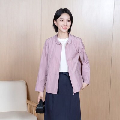 YUN韫通勤短款聚酯纤维风衣外套