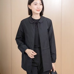 韩版 YUN韫2025冬季 翻领拉链抽绳宽松夹棉女外套 女装 棉衣5056 新款