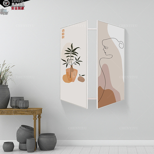 北欧风格 饰画消防栓遮挡画 景强弱电箱遮挡画多媒体水电井双开门装