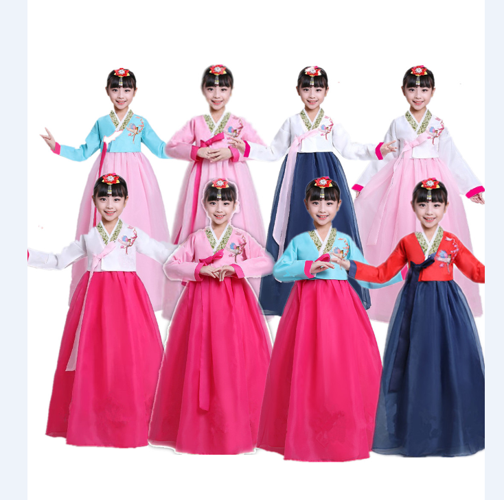 新韓服朝鮮族傳統(tǒng)女裝演出服韓國舞蹈民族風婚慶寫真母女親子套裝