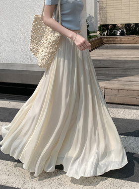 绝美巨好看流光纱半身裙女2026春夏飘逸大摆仙女纱裙垂感a字长裙