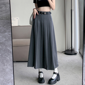 西装 半身裙女小个子夏秋2025新款 高腰休闲a字半裙气质显瘦百褶裙