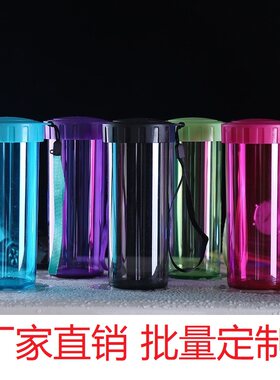 绿色运动风学生防摔透明塑料杯